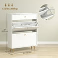 thumbnail image 3 of HOMCOM Armoire de Rangement pour Chaussures avec 2 Tiroirs Basculants pour 12 Paires de Chaussures, Blanc, 3 of 10