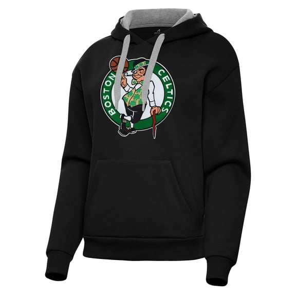 Women's Antigua Black Boston Celtics Victory Pullover Hoodie