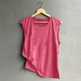 thumbnail image 4 of Tanghaowl Womens T Shirts, Women Vest Sleeveless Tanks Solid Color O Neck Casual Tops Slim Fit Blouse Shirts Hot Pink M, 4 of 5