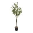thumbnail image 6 of DecMode 46" Artificial Olive Tree in Realistic Leaves and Black Melamine Pot, 6 of 8