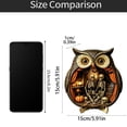 thumbnail image 6 of Decorr 5.9" Vintage Owl Halloween Tabletop Decor, Wooden Mini Haunted Diorama Figurine with Skeleton Ghost Pumpkin Bat, Halloween Decorations for Mantel Tiered Tray & Party Centerpiece, 6 of 7
