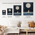 thumbnail image 3 of Sailing Into The Moonlight Boat in Full Moon Seascape Blue Tan Oil Painting Large Wall Art Poster Print Thick Paper 18X24 Inch, 3 of 5