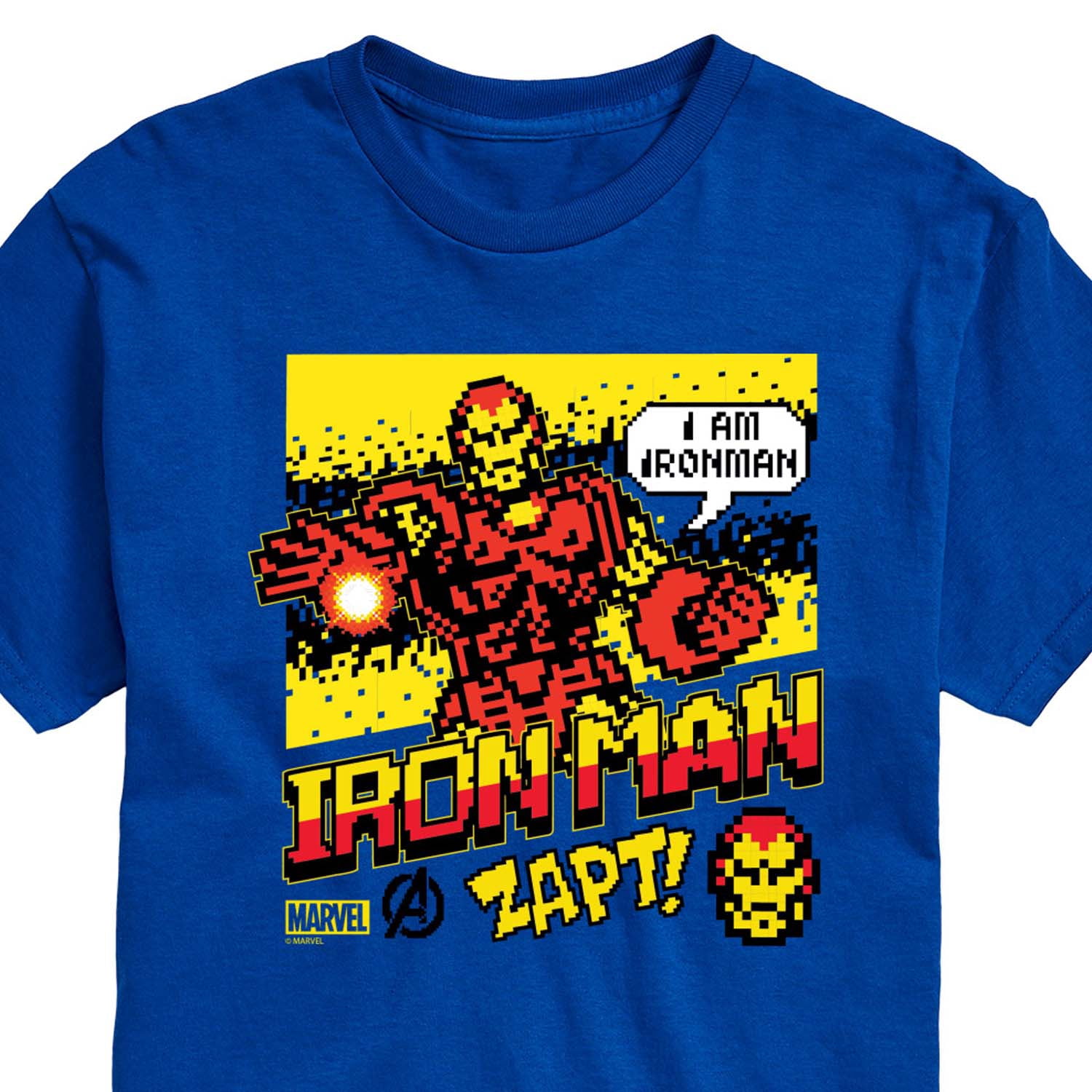 Marvel Iron Man - 8 Bit Pixelated - Men's Short Sleeve Graphic T-Shirt