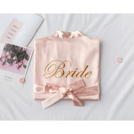 

CoCopeaunt Wedding Bride Bridesmaid Robe Dressing Gown Sexy Women Bathrobe Nightgown Short Sleepwear Casual Flower Kimono Geisha M L XL