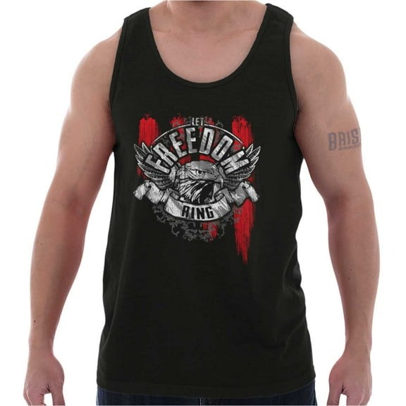 Let Freedom Ring American Flag Eagle Plus Size Graphic Tank Top Brisco Brands 2X