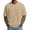 Khaki, variant on Men's T-Shirts Short Sleeve Knit Sweater Shirt Casual Crewneck Ribbed Pullover Tees Light Blue XXXL