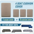 thumbnail image 7 of ZXNYH Sectional Couch Covers 4 Pieces Sofa Seat Cushion Covers L Shape Separate Cushion Couch Chaise Cover for Both Left/Right Sectional Couch (XL Sofa 3 Seater + 1 Chaise, Grey), 7 of 7