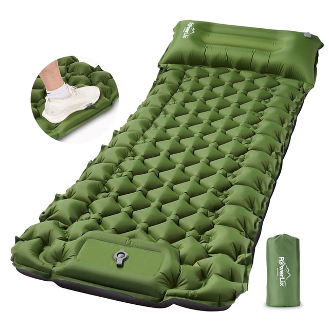 Almohadilla para dormir POWERLIX para acampar con almohada autoinflable