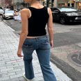 thumbnail image 4 of EIMELI Women Knit Tank Tops Solid Color Ribbed Sleeveless V-Neck Button Front Slim Waistcoat, 4 of 5