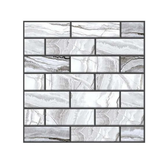 Self-Stick Wall Tiles, Peel and Stick Kitchen Bathroom Decor, Waterproof Heat-Resistant Adhesive, 5-Piece Set, 30x30cm