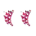 thumbnail image 4 of Justharion 12pcs/set Multicolor Double Layer 3D Butterflies Wall Stickers Room Wall Decor PVC Butterflies Fridge Stickers Rose red 2Set, 4 of 6