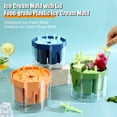 Pebbuoy Ice Cream Mold with Lids 8 Girds Stackable BPAfree Ice Pop