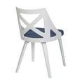 thumbnail image 4 of LumiSource Charlotte Farmhouse Dining Chairs (Set of 2) - Blue Fabric & White Wood, 21.75"x19.75", X-Back Design, Cushioned Seat, Indoor Use for Kitchen or Dining Room, 4 of 6