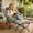 Light Green, variant on YIORTWO Modern Lazy Chair with Ottoman, Upholstered Accent Lounge Chair with Armrests and Side Pocket, Soft Flannelette Reading Chair with Footrest for Small Spaces, Navy Blue