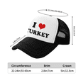 thumbnail image 3 of I Heart Turkey Love Food Funny Trucker Hat Baseball Cap Unisex Black, 3 of 5
