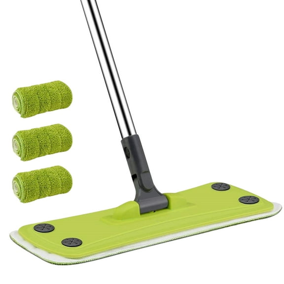 LIFKOME  Hand-free Mop Dust Flat Self Cleaning Microfiber Mops Green