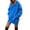 Blue, variant on Tqcoqu Women's Oversized Hoodie Dress,Lightweight Drawstring Long Sleeve Hoodie Dress with Large Pocket