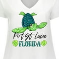 thumbnail image 4 of Inktastic Port St. Lucie, Florida Happy Sea Turtle Women's Plus Size V-Neck T-Shirt, 4 of 5