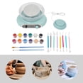 thumbnail image 5 of 8.66*8.27*3.94 Modern Adjustable Speed Tabletop Green Mini Electric Pottery Wheel Machine for School Teaching, 5 of 20