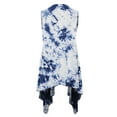 thumbnail image 3 of Made by Johnny Women's Lightweight Sleeveless Tie Dye Open Front Drape Cardigan XXL WHITE_NAVY, 3 of 4