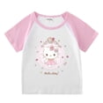thumbnail image 2 of Hello Kitty algodón cuello redondo nueva camiseta de manga corta de verano para niños niñas niño camiseta raglán camisa de fondo bebé lindo dibujos animados Top, 2 of 5