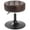 Leather-Black Brown, variant on PU Leather Round Vanity Stool Chair Makeup Stool Adjustable Swivel Ottoman Stool ,Ivory white