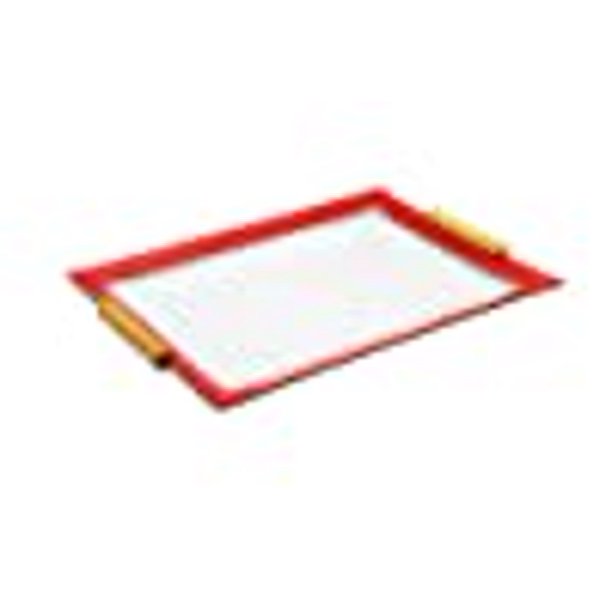 GAC Unique Design Red Rectangular Tempered Glass Serving Tray with