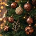 thumbnail image 3 of 2026 Christmas Indoor Home Decor 62PCS Champagne Gold Christmas Ball Ornaments Set Shatterproof Xmas Tree Decorations Baubles With Snowflake Leaf Cones, 3 of 8