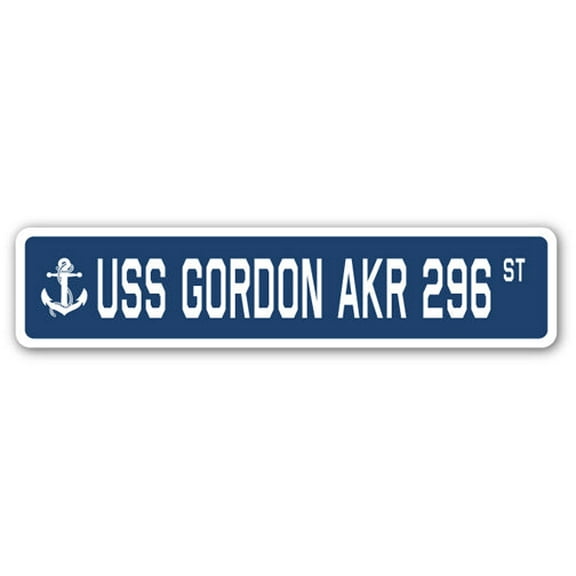SignMission SSN-Gordon Akr 296 4 x 18 in. A-16 Street Sign - USS Gordon AKR 296