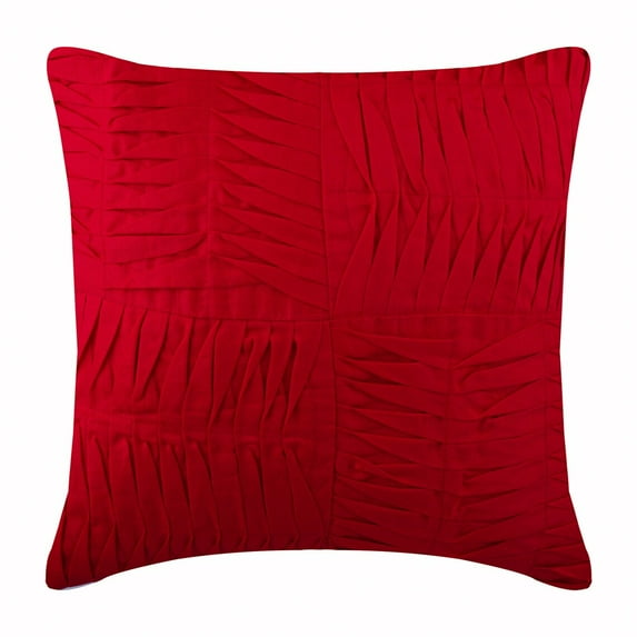 Chair Cushion Cover, Decorative Pillow Covers 22x22 inch (55x55 cm) Red, Cotton Throw Pillow Covers, Handmade Pillow Covers, Solid Color Pillow Covers - Ripples Of The Heart