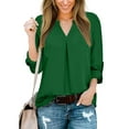 thumbnail image 5 of Fantaslook Womens Blouses 3/4 Sleeve V Neck Work Shirts Dressy Tops Chiffon Office Wear, 5 of 9