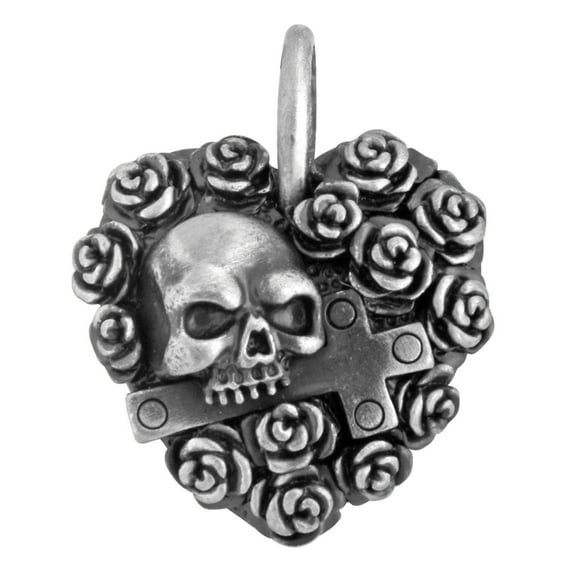 Rose Heart Skull Pendant Cross Skeleton Jewelry Accessory Necklace Art