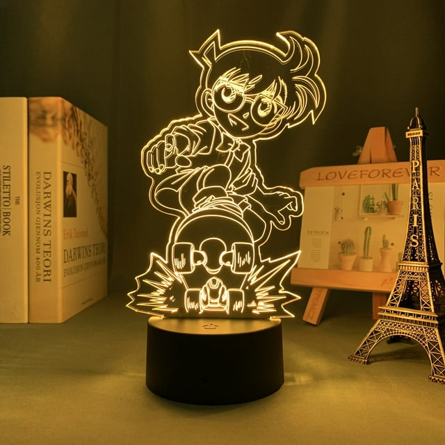 Luz nocturna LED 3D del detective Conan Edogawa Colorida del detective Conan