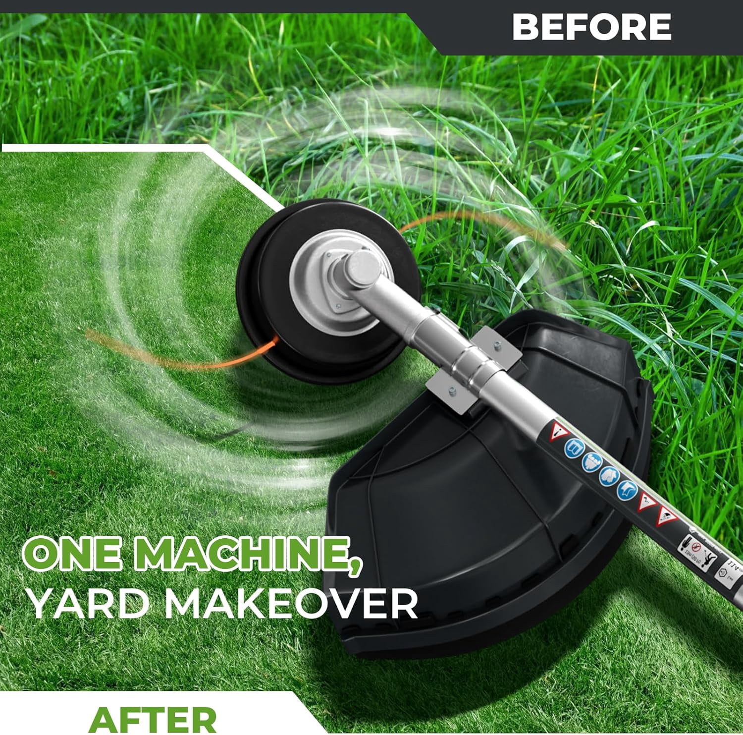 52CC 3-in-1 2-Stroke Gas Powered Weed Wacker, Backpack Weed Eater String Trimmer, Brush Cutter 3/40-Tooth Blade