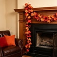 thumbnail image 2 of Kdkad Fall Thanksgiving Halloween Artificial Maple Leaf Garland Pumpkin Sunflower Berry Season Hanging Garland For Home Front Door Fireplace Decor, 2 of 7