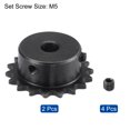 thumbnail image 3 of Unique Bargains #25 Chain Roller Sprocket, 8mm Bore 1/4' Pitch 18 Tooth Single Strand Chain Sprocket with Set Screws 2Pack, 3 of 6