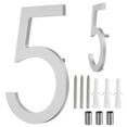 thumbnail image 1 of Uxcell 6" Números de Casa Sólidos de Aluminio Flotantes para Dirección Exterior (Número 5, Plata), 1 of 7