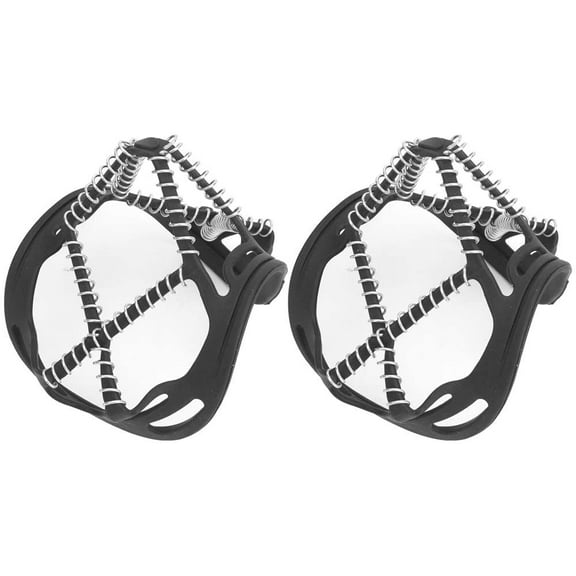 1 Pair Outdoor Walk Traction Ice Cleat Spikes Crampons Anti Slip Shoe Grips Spikes Cleats for Snow Climbing Mountaineering