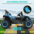 thumbnail image 5 of Unifun 24V Ride on Toy Car for Big Kids 4-8, XL Kids UTV 2 Seater with Remote Control, 20" Spacious Seat, 4WD/2WD, MP3 & USB, 3 Speed, Storage, Electric Powerful Cars for Boys Girls, Blue, 5 of 7