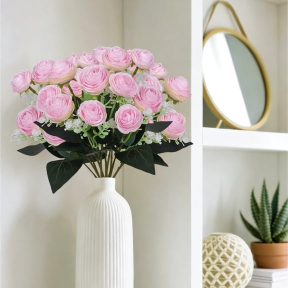 Emdiqzs Artificial Rose Bouquet Multi-color Fake Flower Set for Home Decor, Pink, White, Blue, Yellow