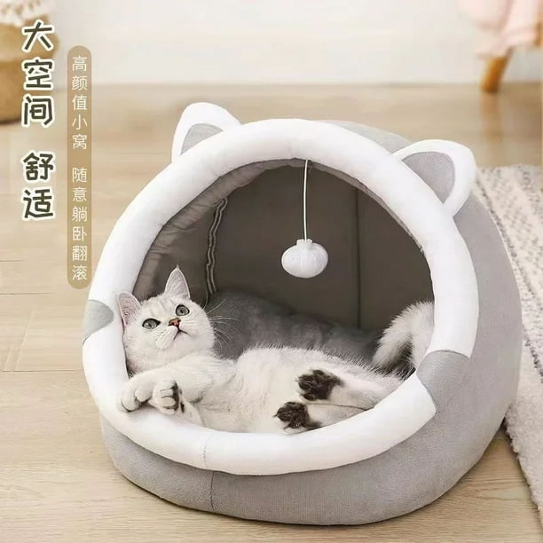JINGTOPS Cama Rana Para Gatos Y Perros – Cueva Suave Con Cojín Antideslizante (Hasta 10kg)