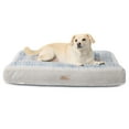 thumbnail image 2 of TOWN & COUNTRY EVERYDAY CuddleTown Medallion Everwash® Pillow Pet Bed, Water Repellent Floor Pillow, Machine Washable Cover, Soft & Calming, Blue/Greige, Medium 36"x28"x4", 2 of 7