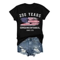 thumbnail image 3 of 250 Years Semi-Quincentennial Anniversary Graphic Short Sleeve Crewneck T Shirt with Printed American Flag and Torch Design Black L, 3 of 4