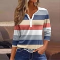 thumbnail image 2 of Women's 3/4 Length Sleeve Tops Button Henley Raglan V Neck T Shirts Fashion Print Clothes Shirts Casual Blouses, 2 of 4
