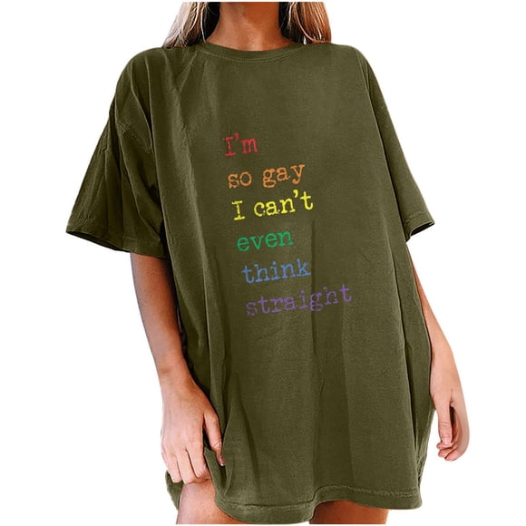 Pisexur T-Shirts LGBT Gay Pride Femmes T-Shirts LGBTQ Égalité Amour Gagne Arc-en-Ciel T-Shirt à Imprimé Lettres Hauts