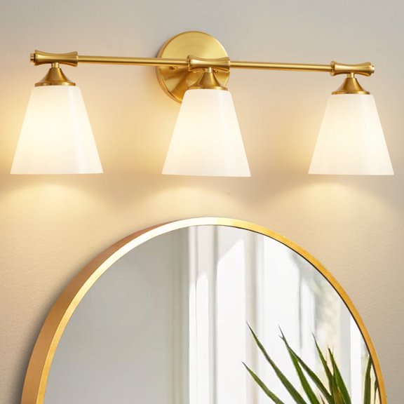 Deyidn Light 3-Light Gold Vanity Light Mordern Bathroom Light Fixtures Over Mirror