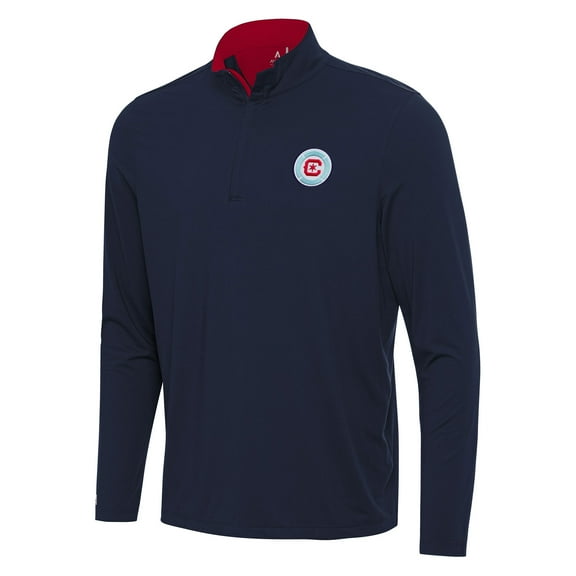 Men's Antigua Navy Chicago Fire Content Quarter-Zip Jacket