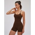thumbnail image 4 of IBTOM CASTLE Women's 2 Piece Workout Set Racerback Cropped Tank Top Matching High Waist Shorts Yoga Gym Pilates Outfits S Brown, 4 of 7