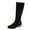 Black, variant on Women's Casual Versatile Cool Eye-Catching Thick Heel Long Round Toe Fall And Winter Style Comfortable Height-Enhancing Leather Mid-Calf Boots Brown Size 6.5
