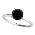 thumbnail image 1 of Mauli Jewels 1.50 Carat Round Black Diamond Prong Set Solitaire Ring In 10K Solid White Gold, Ring Size 5, 1 of 6